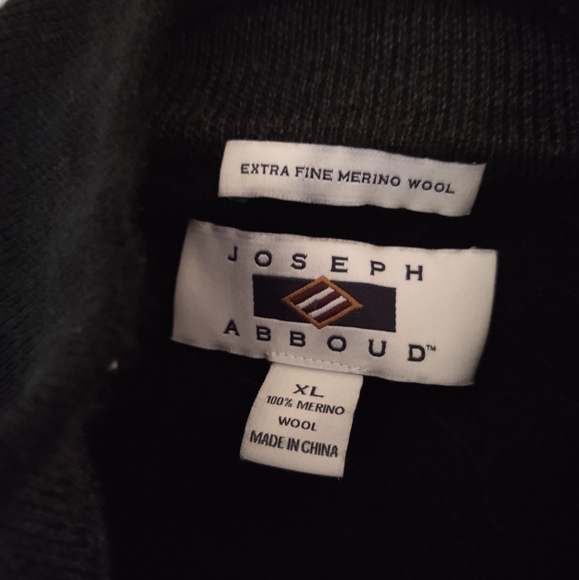 Joseph Abboud black wool 1/4 zip sweater size men's XL - Picture 3 of 7